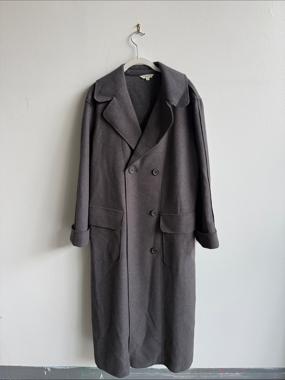 Max Studio Men's Double-Breasted Trench Coat - Charcoal Gray